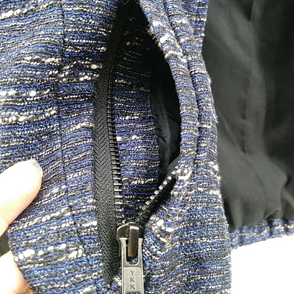 Madewell Leather Shimmerweave Bomber Jacket XS Moto Biker New Years Metallic - Picture 6 of 16